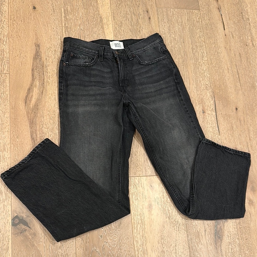 BDG Black Cowgirl Jeans with Distressed Details - size 28